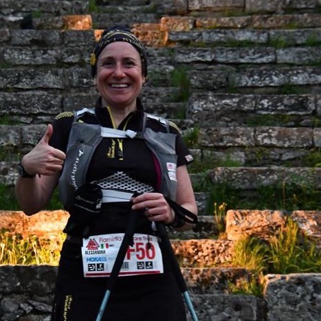 Alessandra all'arrivo del Flaminia Militare Trail