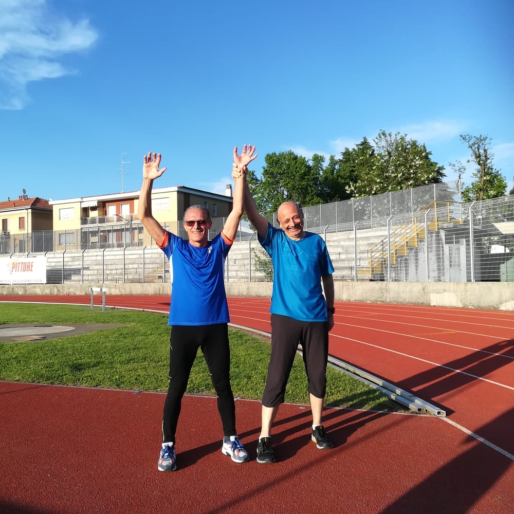 Aldo con Vincenzo Consoli che ha corso nella sua stessa batteria