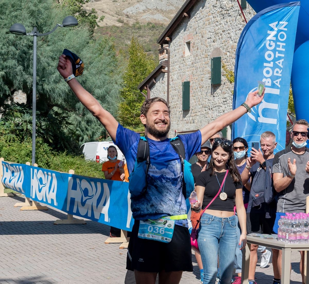 Stefano vittorioso all'arrivo! (foto di Giovanni Frenda)