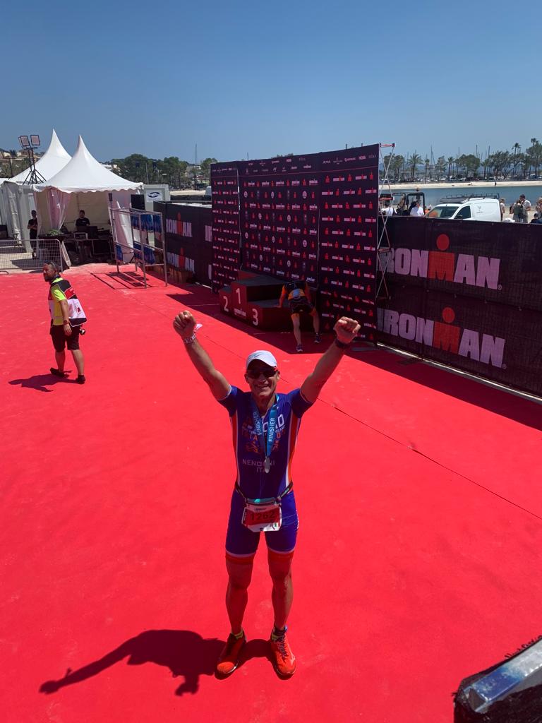 Gabriele Nencioni all'arrivo del suo 70.3