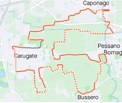 Il tracciato dei 21 km... tra campi e rogge