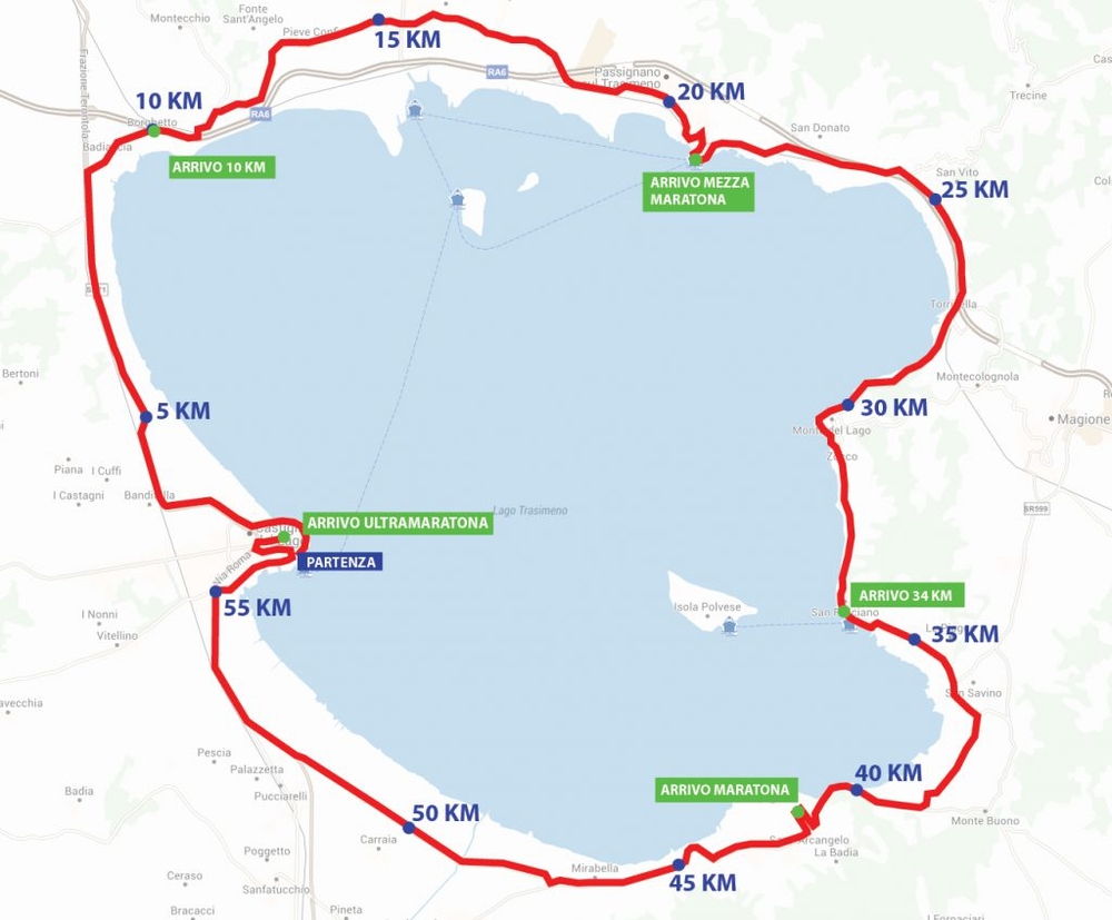 L'impegnativo tracciato della Strasimeno