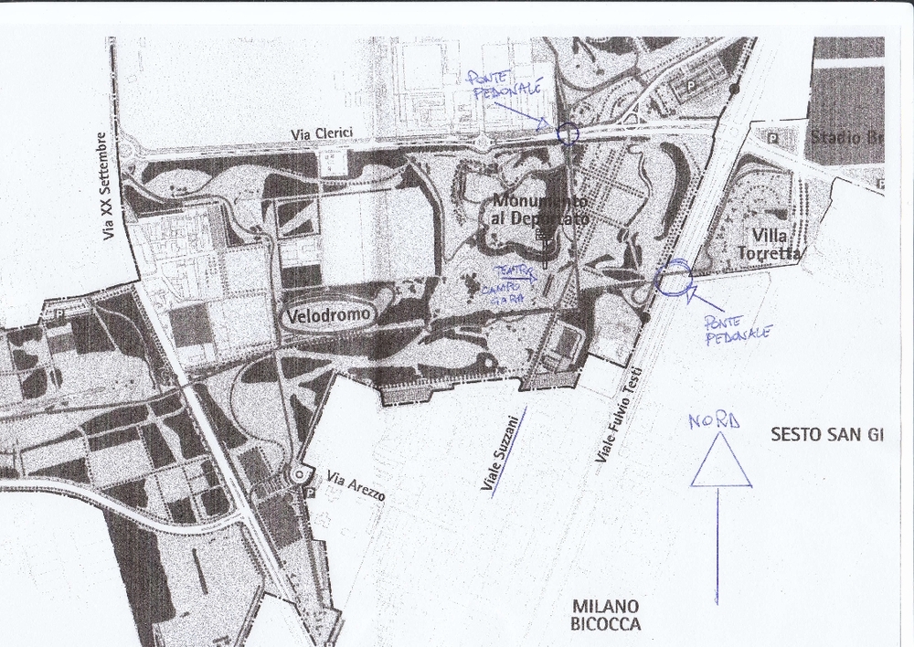 Piantina del ritrovo al Parco Nord Piantina del ritrovo al Parco Nord