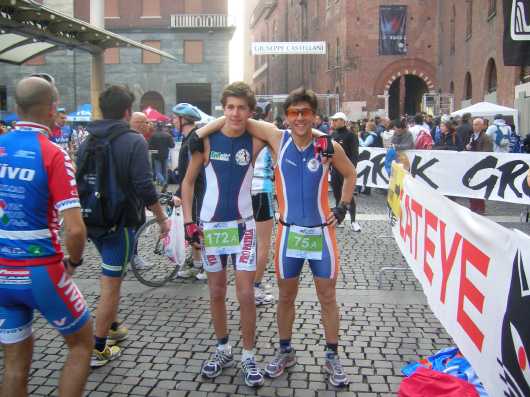 Lorenzo e Max Marta prima del via
