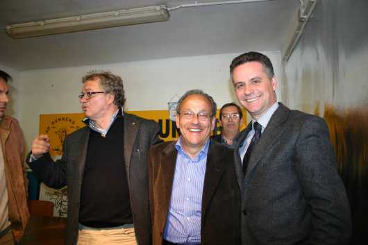 Ennio con Rondelli e Cova, e dietro lo Speaker Walter