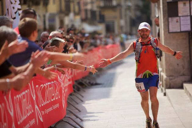 Marco Zanchi all'arrivo di un trail