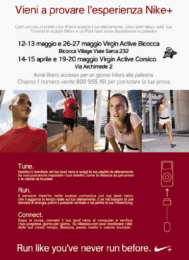 La locandina della manifestazione Nike