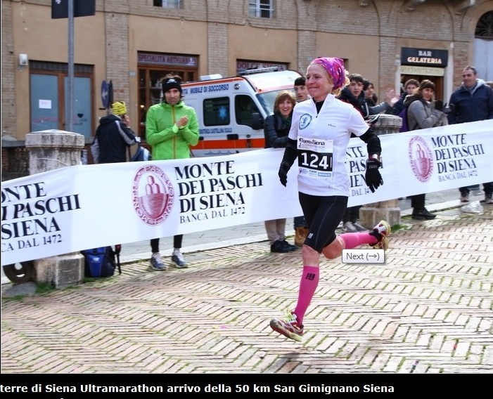 Ilaria all'arrivo della 50 km