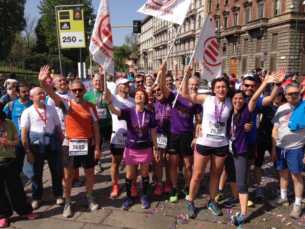 L'arrivo degli X.RUNNERs alla scorsa maratona di Milano