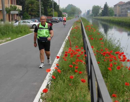 Ennio Buongiovanni sul naviglio al  15° Km ca.
