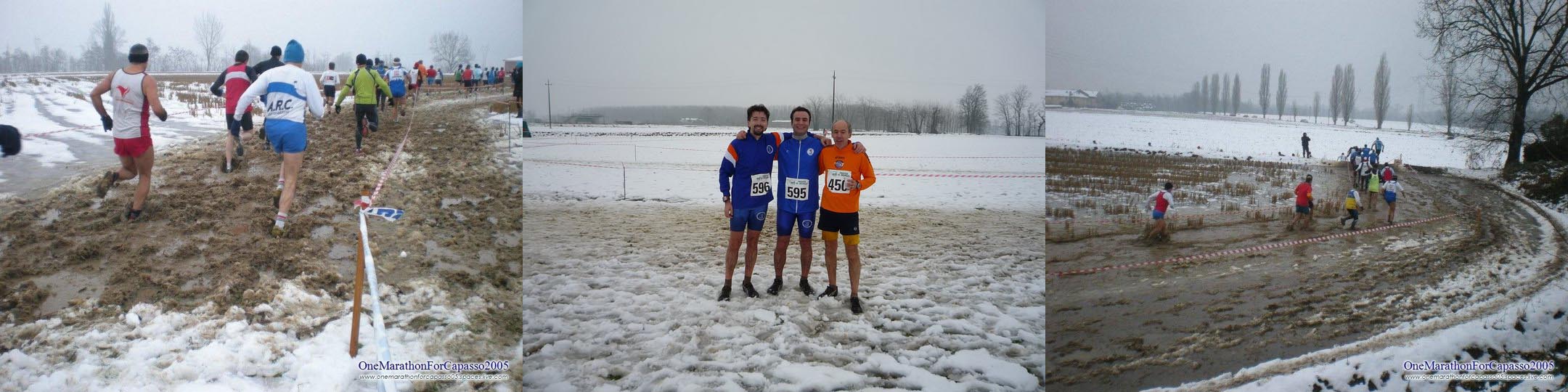 Le due foto esterne prese da <i>onemarathonforcapasso</i>, all'interno Daniele io e Giovanni