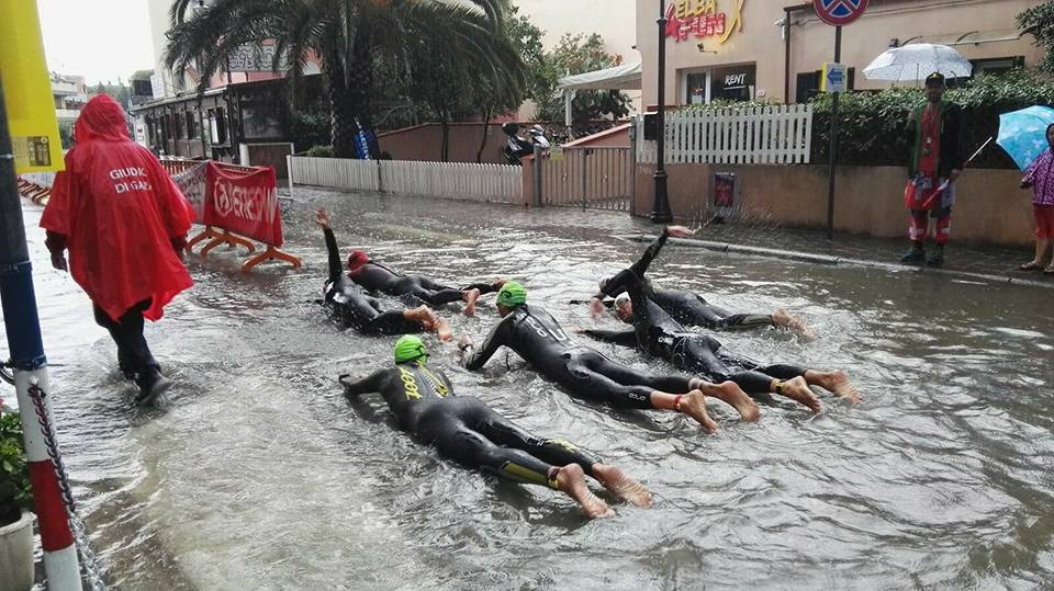 Swimming in T1 at ELBAMAN after the storm !!!